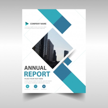 Blue creative annual report book cover template Free Vector