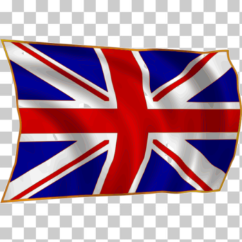 SVG British flag in wind vector illustration