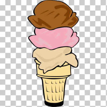 SVG Fast Food Desserts Ice Cream Cone Triple