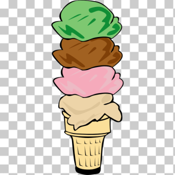 SVG Fast Food Desserts Ice Cream Cone Quad