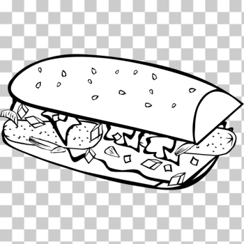 SVG Fast Food Breakfast Sub Sandwich