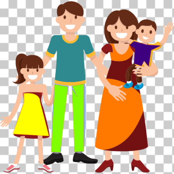 SVG Happy Family Color Illustration