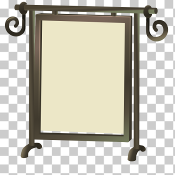 SVG Self-standing mirror with brown frame vector clip art