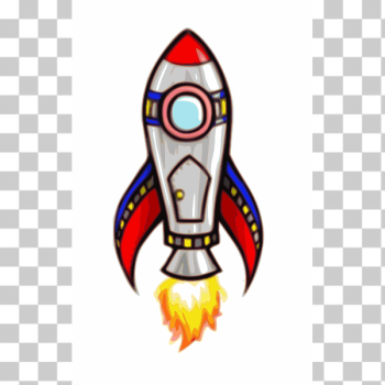 SVG Shiny comic rocket vector image