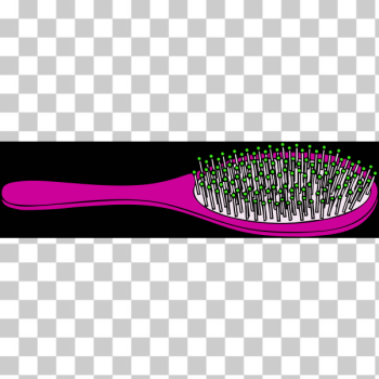 SVG Vector illustration of hair brush bright purple