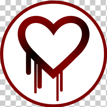 SVG Vector clip art of heart bleed patch in circle