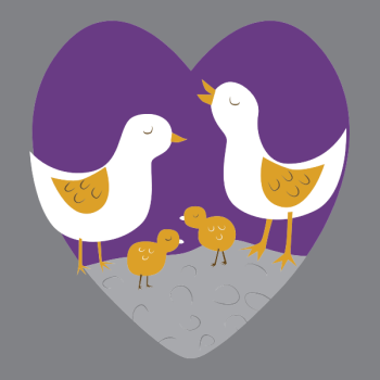 SVG Vector clip art of loving chick family
