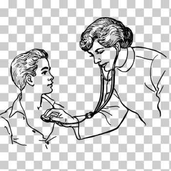 SVG Doctor examining a patient illustration