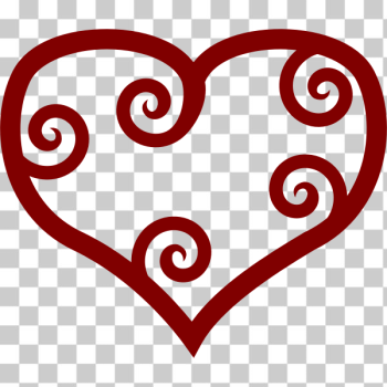 SVG Valentine Red Maori heart vector clip art