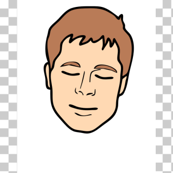 SVG Male face with closed eyes