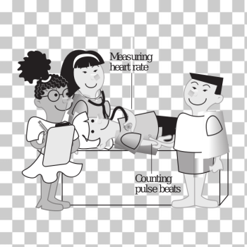 SVG Vector image of kids playing doctors