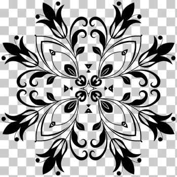 SVG Black floral adornment