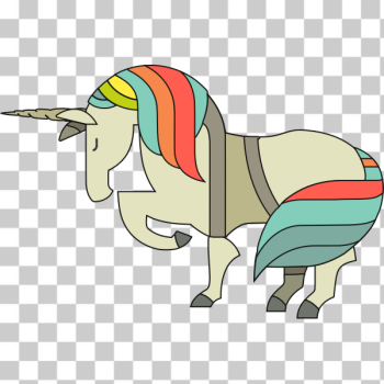 SVG Unicorn with rainbow mane