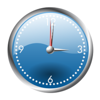 SVG A blue and chrome clock
