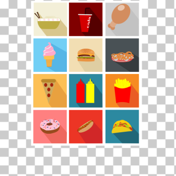 SVG Fast food icons vector image