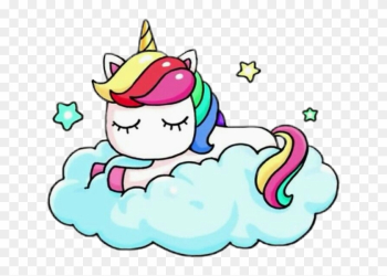 Unicorn Sleep Cloud Rainbow Kawaii - Easy Kawaii Unicorn Draw