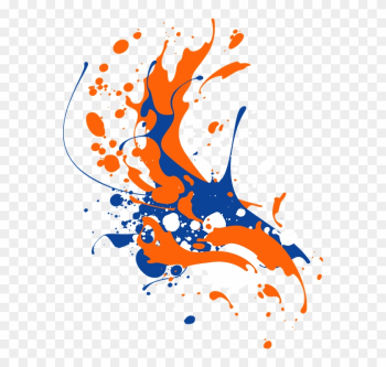 Splash Clipart Ink Paint Splash - Orange Blue Color Splash