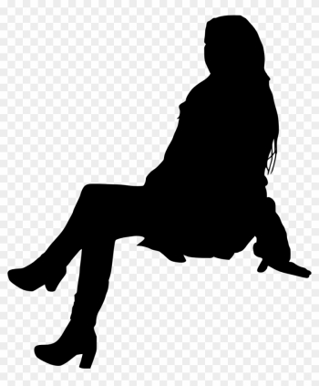 Person Sitting Silhouette - People Sitting Silhouette Png