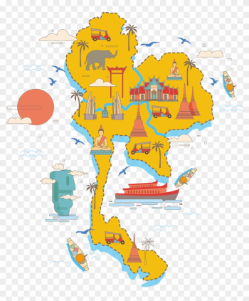 Thailand Vector Map Poster - Travel Thailand Png