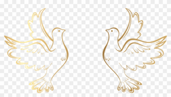 Gold Doves Decoration Transparent Png Clip Art Image - Vector Wedding