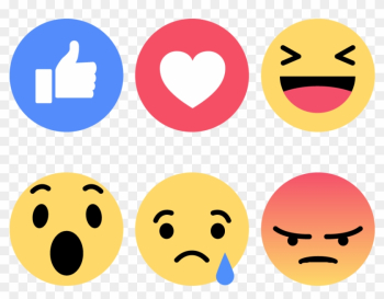 Facebook Emoticons Emoji Faces Vector Icons Like Love - Like Love Facebook Png