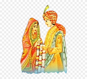 Marriage Cliparts - Indian Wedding Couple Clipart Png