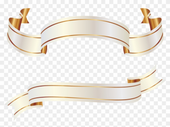 White And Gold Banners Png Clipart Picture - White Gold Ribbon Vector