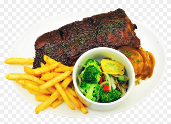 Grilled Food Clipart Steak Frite - Plate Of Food Png