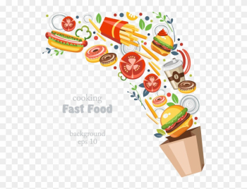 Fast Food Png Transparent Image - Fast Food Background Vector