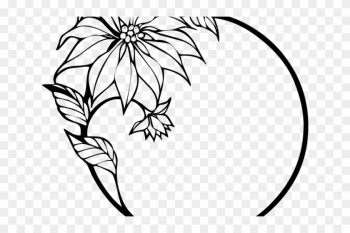 Poinsettia Clipart Line Drawing - Simple Drawing Of Border Design