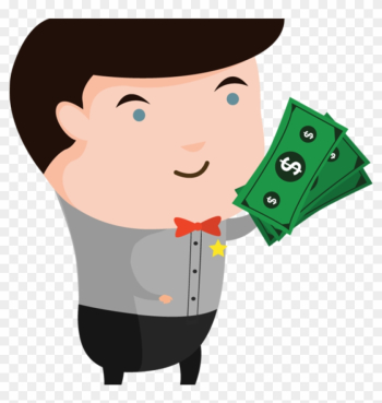 Money Bag Cartoon Clip Art - Thinking Person Cartoon Png