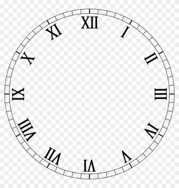 Clock No Hands Png Clipart - Clock Face Roman Numerals