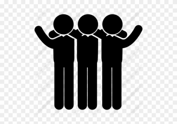 Group Of Three Men Standing Side By Side Hugging Each - Friends Icon Transparent Background