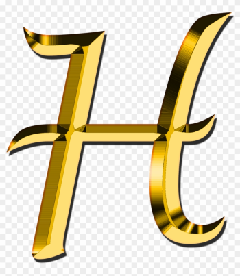 H Letter - Transparent Background Gold Letter H