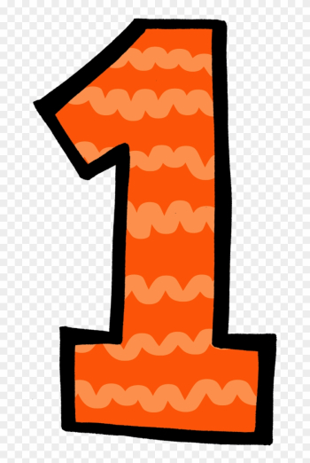 Clipart Of Number 1 Orange Pencil And In Color - Orange Number One