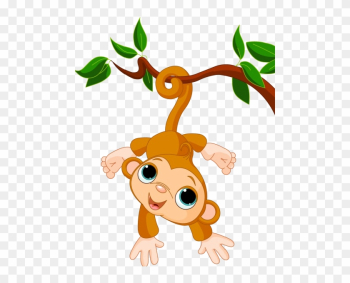 Hanging Monkey Clipart - Baby Monkey Clip Art