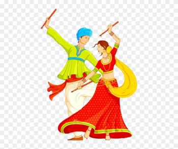Dandiya Dance Clipart - Navratri Mailer