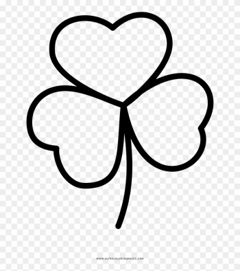 Three Leaf Clover Coloring Page - Four-leaf Clover