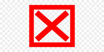 Cross X Red Square Delete Wrong Symbol Ico - Red X In A Box