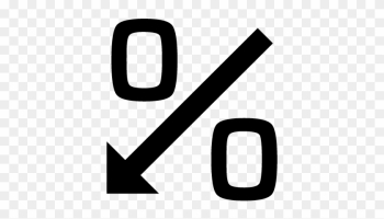 Money Percentage Symbol With Down Arrow Slash Vector - Percentage Icon