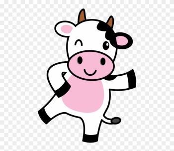 Holstein Friesian Cattle Cartoon Drawing Illustration - Dairy Cow Cartoon