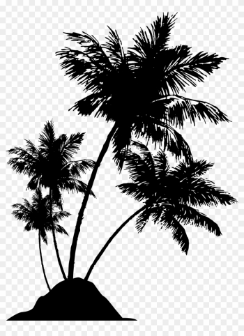 Palm Tree Silhouette Png - Beach Palm Tree Silhouette Png