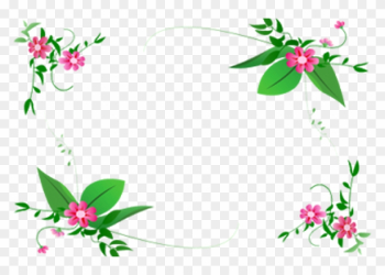Green Flower Border Design Png - Hd Page Border Designs