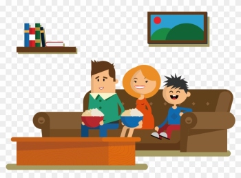 Couch Sitting Drawing Cartoon - People Watching Tv Png