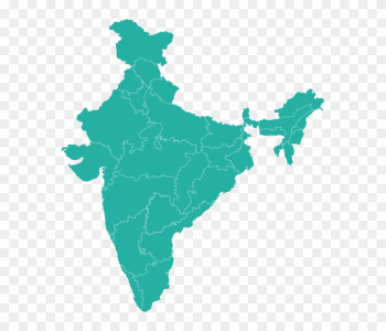 India Political Map - India Geography Vector Black