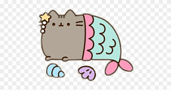 Pusheencat Pusheen Cute Kawaii Stickersalma Mermaid - Pusheen Cat Drawing Mermaid