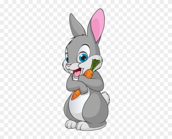 Cute Bunny Cartoon Transparent Clip Art Image - Rabbit Clipart