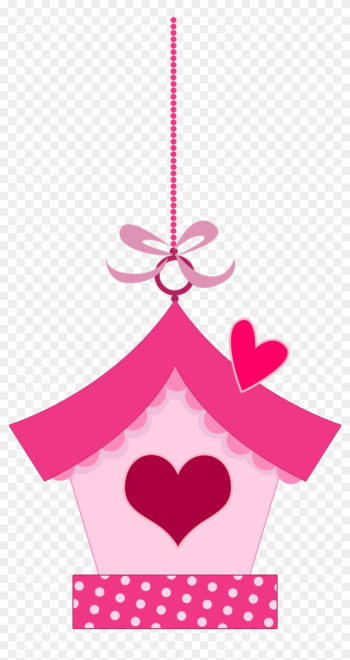 Pink In Love Birds Clipart - Topo De Bolo Jardim Encantado Para Imprimir