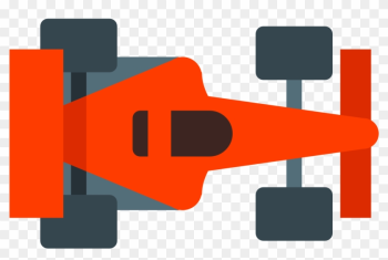 F1 Racing Car Icon Top View - Top Down F1 Car
