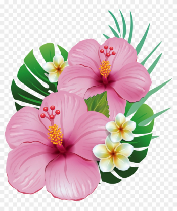 Hawaiian Aloha Tropical Flower Hawaiian, Moana And - Moana Flowers Png